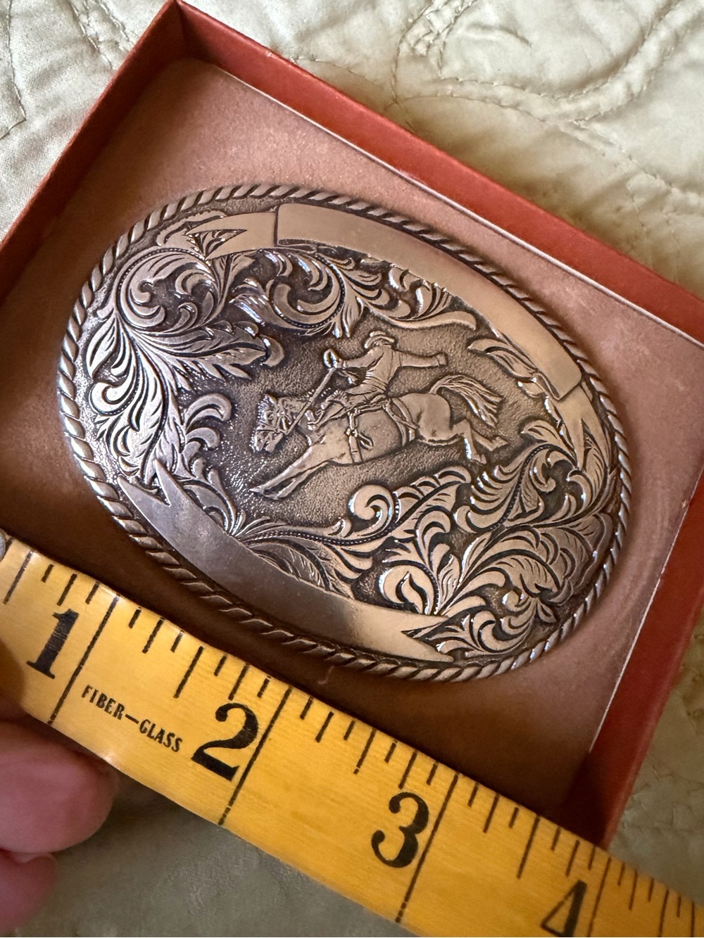 VTG 70s 80s Rawcliffe Solid Brass Rodeo Bronco Belt Buckle Antique Silver Tone - Picture 4 of 6